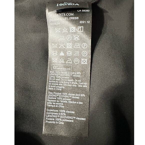 AllSaints Delana Soleil Midi Wrap Dress Women's 2 Black NWT **FLAWED** - Picture 8 of 12